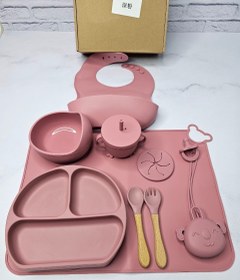 تصویر ست 8 تکه غذاخوری سیلیکونی کودک جوجوببک jojobebek طرح خرچنگ 