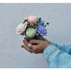 تصویر باکس گل و گلدان شیشه ای 