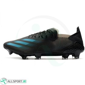 تصویر کفش فوتبال آدیداس ایکس طرح اصلی مشکی آبی Adidas X Ghosted 20.1 FG Black Blue 