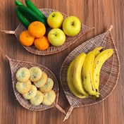 تصویر سینی مرواربافی طرح برگ پک 3 عددی 