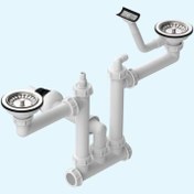 تصویر سیفون فانتزی دو لگن لگن کم‌جا 362T محک سیفون فانتزی دو لگن لگن کم‌جا 362T محک