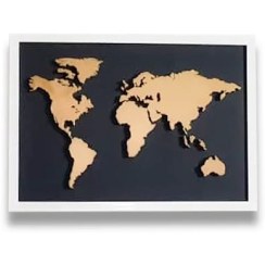 تصویر تابلو سه بعدی طرح نقشه جهان 