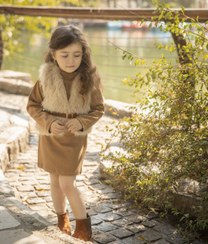 تصویر ست سارافون تریکو ژیله خز وارداتی تابان - نسکافه ای / 