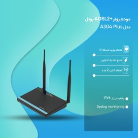 تصویر مودم روتر ADSL2 Plus یوتل مدل A304 