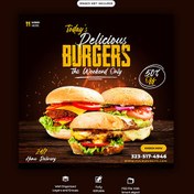 تصویر قالب و پوستر آماده فست فود و آماده کار برای تراکت 