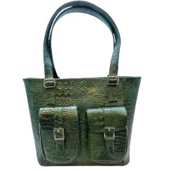 تصویر کیف زنانه تمام چرم گاوی رنگ سبز 