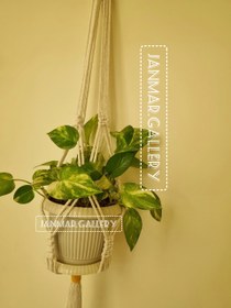 تصویر آویز گلدان macrame hanging planter