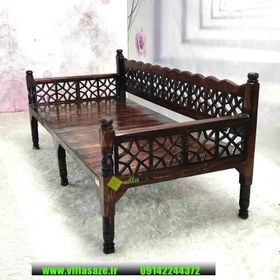 تصویر تخت چوبی سنتی لاچری 