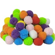 تصویر توپک پوم پوم ایرانی ۲ سانتی رنگی ۱۰۰ عددی 