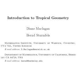 تصویر دانلود کتاب Introduction to Tropical Geometry draft کتاب انگلیسی آشنایی با هندسه گرمسیری draft