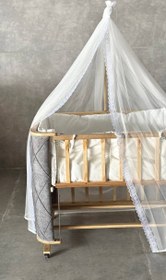 تصویر تخت و گهواره کنار مادر چوبی لمسه صوفیا 