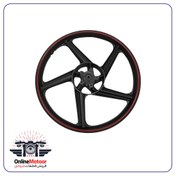 تصویر رینگ اسپرت جلو موتور سیکلت هوندا مدل 5 پر دور قرمز 