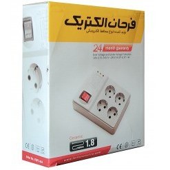 تصویر محافظ برق 4 خانه ارت دار صوتی و تصویری فرحان الکتریک با مغزی سرامیکی - 1.8متر Audio and video protector Farhan Electric