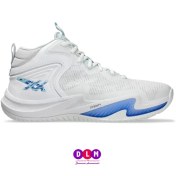 تصویر کفش والیبال اسیکس مدل Nova Surge 3 رنگ سفید آبی 