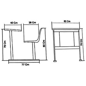 تصویر ست دانش آموزیStudent Desk نظری مدل 624B 