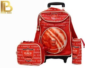 تصویر کیف مدرسه وارداتی سه تیکه چرخ دار مدل پرسپولیس 