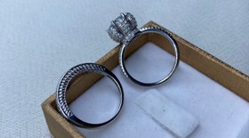 تصویر انگشتر و حلقه ست زنانه تاج ملکه Queen's crown ring and ring set for women