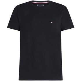 تصویر تی‌شرت مردانه TH Flex با فیت اسلیم - پنبه‌ای، مشکی برند Tommy Hilfiger Men's TH Flex Slim Fit T-Shirt - Cotton, Black