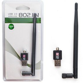 تصویر دانگل Wifi شبکه آنتن دار 802.11N کی لینک (KLINK) 600Mbps مدل K-1108 K LINK Wireless USB Adapter Model K-1108