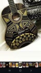 تصویر گیتار طرح دار مدل فرد 