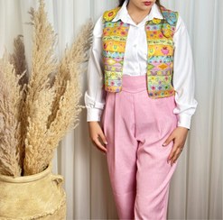 تصویر شلوار پیلی دار کمر پهن women pleated pants