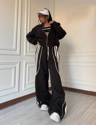 تصویر ست سوییشرت و شلوار کلاهدار - مشکی 