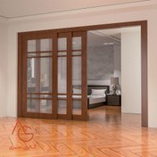 تصویر Linkage مکانیزم درب پارتیشن لینکیج 3 درب آرام بند (1 درب ثابت و 2 درب متحرک) 