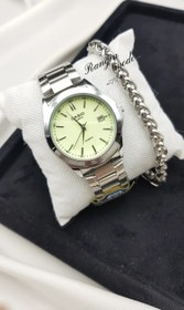 تصویر ست ساعت کاسیو و دستبند گندمی 