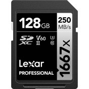تصویر کارت حافظه لکسار ۱۲۸ گیگابایت مدل Professional 1667x UHS-II 