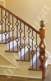 تصویر نرده فلزی رایکا (کد 209) - مشکی Raika Metal Baluster staircase (code 209)