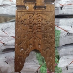 تصویر رحل چوبی منبت نفیس قرآن(براق) 5 عددی 