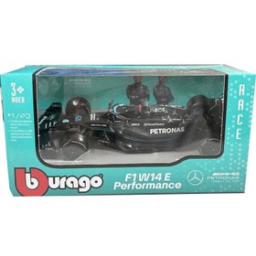 تصویر ماکت بوراگو فرمول یک مرسدس بنز F1 W14e شماره 63 مقیاس 1:43 Bburago MERCEDES F1 W14E 