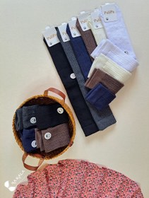 تصویر جوراب زیر زانو طرح گندمی 