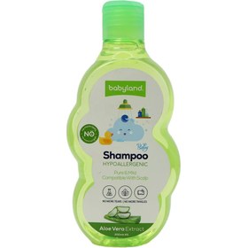 تصویر شامپو بچه ضد آلرژی حاوی عصاره آلوئه ورا 200ميل بی بی لند Babyland Hypoallergenic Aloevera Hair Shampoo For Kids 200ml