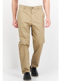 تصویر شلوار چینی مردانه فیت باریک با قابلیت کشسانی، رنگ بژ برند selected homme Men Slim Fit Solid Stretchable Chino Pant, Tan