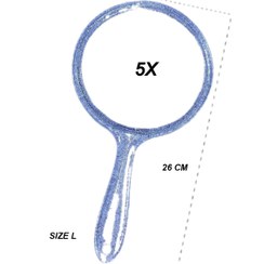 تصویر آینه آرایشی دسته دار شاین دوطرفه با بزرگنمایی سایز L 