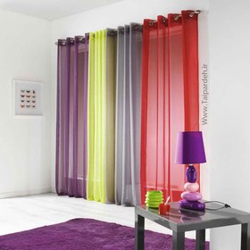 تصویر پرده پانچ حریر طوسی 