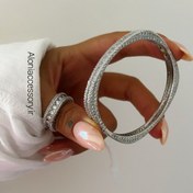 تصویر ست دستبند بنگل و انگشتر جواهری 