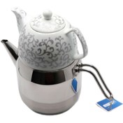 تصویر کتری قوری یونیک استیل تکدسته مدل UN-7280 Unique steel tea kettle model UN-7280