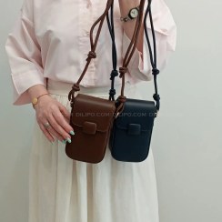 تصویر کیف دوشی زنانه کوچک سفید کیف موبایل شیک و ترند دخترانه 