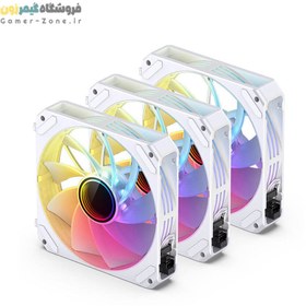 تصویر پک 3 عددی فن خنک کننده کیس بدون سیم جونزبو مدل Jonsbo ZG-120 Triple Wire-free Splicing ARGB PWM 120mm Case Fan 