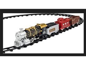 تصویر قطار کلاسیک مدل کنترلی، موزیکال، دودزا و چراغدار 19 قطعه اسباب بازی 