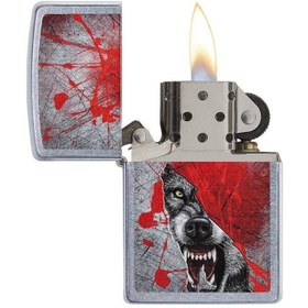 تصویر فندک اورجینال بنزینی زیپو مدل Zippo GRUNGE HOWLING WOLF 29344 207 GRUNGE HOWLING WOLF