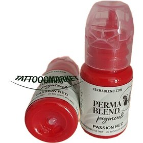 تصویر رنگ تاتو پرما بلند پشن رد 15 میل perma blend passion red