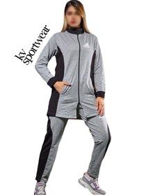 تصویر ست مانتو شلوار ورزشی زنانه adidas کد 004 Set of adidas womens sports pants code 004