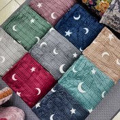تصویر پتو مسافرتی تک نفره طرح ماه و ستاره 