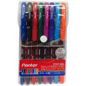 تصویر خودکار پنتر مدل SGP 102 بسته 8 عددی Panter SGP102 Semi Gel 8 Color Pen