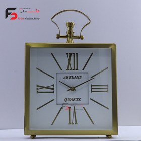 تصویر ساعت رومیزی آرتمیس مدل 2030 رنگ طلایی و نقره‌ای 