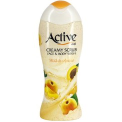 تصویر شامپو بدن و صورت کرمی با رایحه شیر و زردآلو 400گرم اکتیو Active Creamy Scrub Face And Body Wash Milk And Apricot 400g