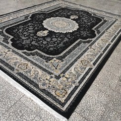 تصویر فرش ماشینی بی سی اف طرح سرور مشکی | فرش ارزان کاشان. 